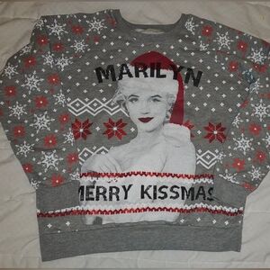 Gray and Red Marilyn Christmas Sweater M